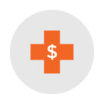 Dollar sign in health care plus sign