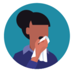 Icon of woman coughing