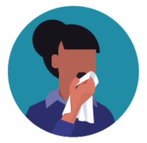 Icon of woman coughing