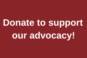 Button that says "Donate to support our advocacy