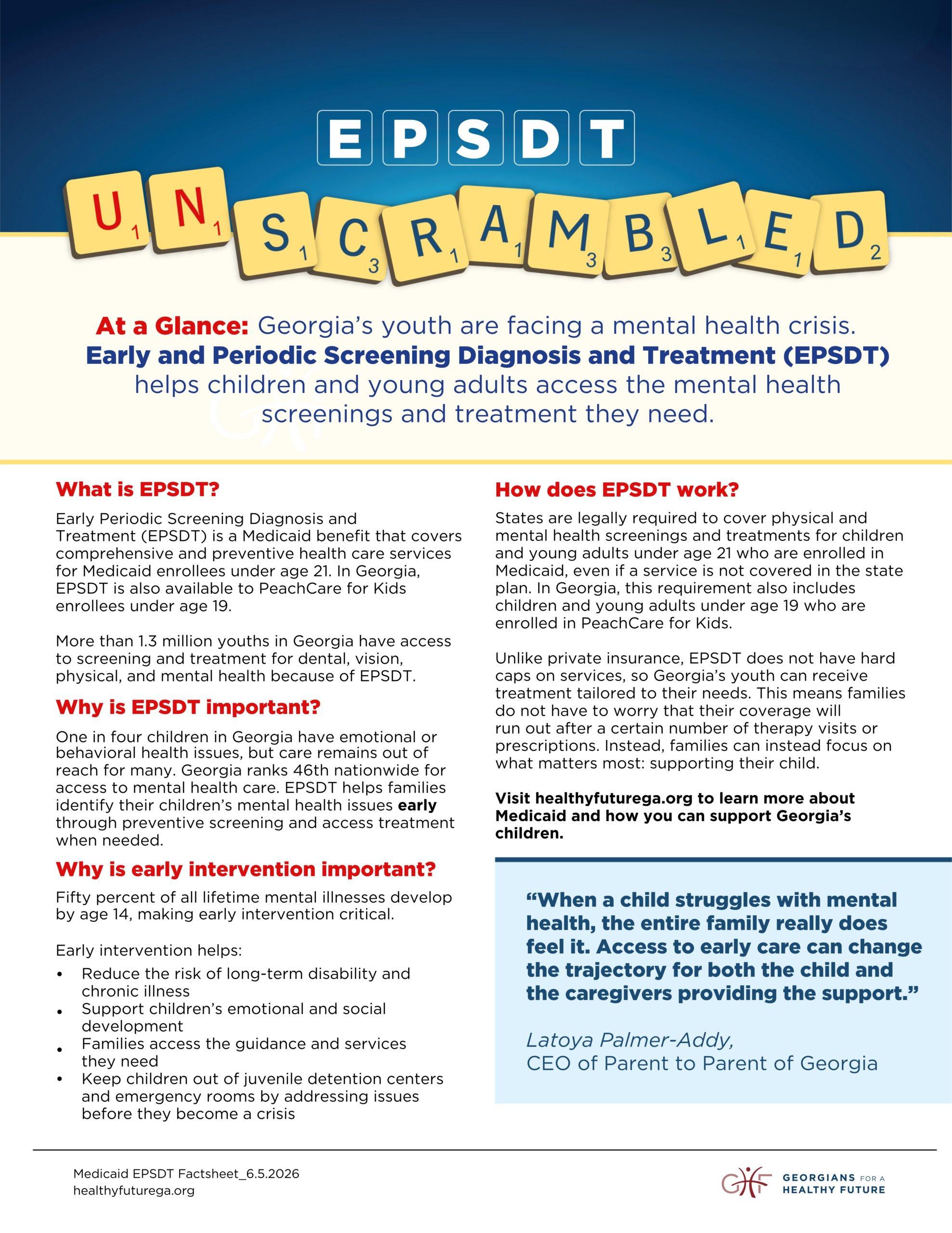 EPSDT Unscrambled Fact Sheet