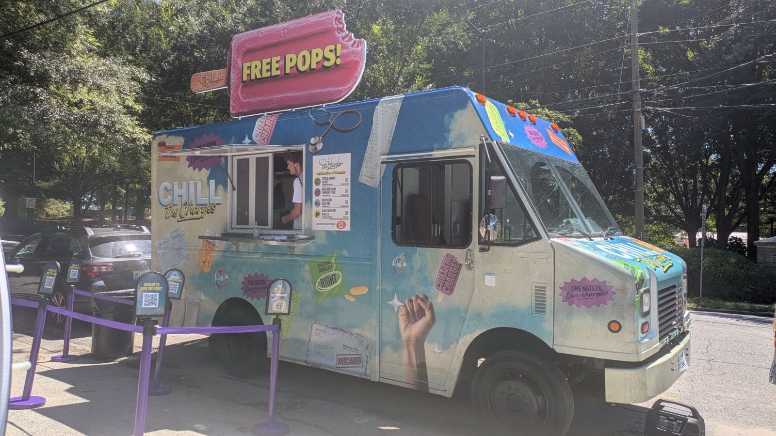 One Nation Overcharged popsicle truck
